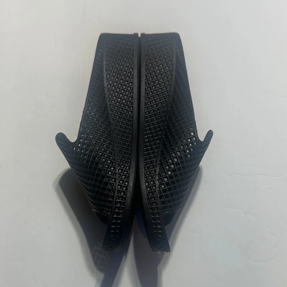Jeffrey Campbell Havana Last Black rubber fishnet wedge Sandals slip ons size 7